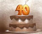 Torta di compleanno per celebrare 40 anni