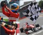 Fernando Alonso festeggia la sua vittoria nel Gran Premio di Gran Bretagna (2011)