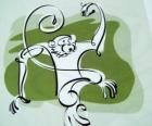 La scimmia, segno della Scimmia, l'anno della Scimmia in astrologia cinese. Il nono dei dodici animali dil ciclo di 12 anni dello zodiaco cinese