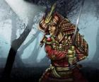 Samurai con il vestito tradizionale