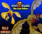 Gold Dragon. Invizimals Le Tribù Scomparse. Drago d'oro con quattro ali che più che il sole splende