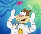 Sandy Cheeks, uno scoiattolo che deve indossare una tuta e un casco speciale a vivere sotto l'acqua