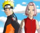 I personaggi principali di Naruto Uzumaki e Sakura Haruno sorridente