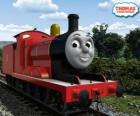 James, la locomotiva splendida rossa con il numero 5