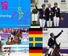 Podio equestri singoli eventi, Michael Jung (Germania), Sara Algotsson Ostholt (Svezia) e Sandra Auffahrt (Germania) - Londra 2012-
