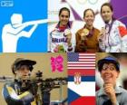 Podio tiro carabina 50 metri 3 posizioni femminile, Jamie Lynn Gray (Stati Uniti), Ivana Migliarese (Serbia) e Adela Sykorova (Repubblica Ceca) - Londra 2012-
