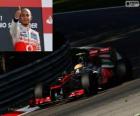 Lewis Hamilton festeggia la vittoria del Grand Prix di Italia 2012