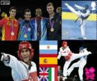 TPodio Taekwondo -80 kg maschile, Sebastián Crismanich (Argentina), Nicolás García Hemme (Spagna), Lutalo Muhammad (Regno Unito) e Mauro Sarmiento (Italia), Londra 2012