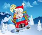 Babbo Natale alla guida di un'auto
