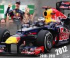 Sebastian Vettel, Formula 1 Campione del Mondo 2012 con la Red Bull Racing, è il più giovane campione di tre-tempo