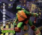 Leonardo, la tartaruga ninja attaccano con katana
