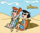 Wilma Flintstone e Betty Rubble prendere il sole sulla spiaggia