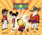 I quattro guerrieri Xiaolin: Raimundo, Kimiko, Omi e Clay