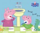 Peppa Pig e George Pig lavaggio denti