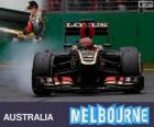 Kimi Raikkonen festeggia la sua vittoria nel Gran Premio di Australia 2013