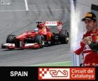 Fernando Alonso festeggia la sua vittoria nel Gran Premio di Spagna 2013