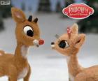 Due giovani renne Rudolph e Fireball