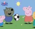 Peppa Pig, giocare la palla con i suoi amici