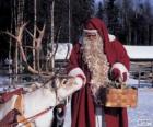 Babbo Natale dando nutrono le renne