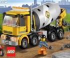 Un camion betoniera e un operaio edile, Lego City