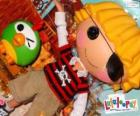 Patch Treasurechest da Lalaloopsy con il suo animale domestico, un pappagallo