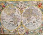 Mappa storica del mondo, Orbis Terrarum 1594 di Petrus Plancius