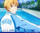 Nagisa con la tuta del club di nuoto Iwatobi