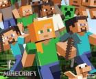 Diversi personaggi di Minecraft