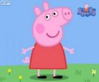 Peppa Pig con un vestito rosso