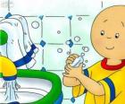 Caillou si lava le mani