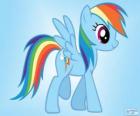 Rainbow Dash, un pony pegaso con la coda dell'arcobaleno