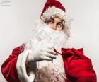 Santa Claus felice con i regali di Natale