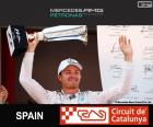 Nico Rosberg celebra la sua vittoria nel Gran Premio di Spagna 2015