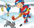 Caillou e Gilbert, giocare a hockey su ghiaccio