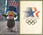 Logo e mascotte dei Giochi Olimpici Los Angeles 1984, Sam, cui hanno partecipato 6829 atleti provenienti da 140 paesi