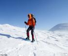 Alpinista durante traversata