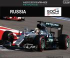 Lewis Hamilton, secondo nel Gran Premio di Russia 2016 con la sua Mercedes