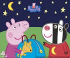 Peppa Pig con la sua amica Zoe Zebra su una notte stellata