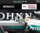 Lewis Hamilton celebra la sua prima vittoria della stagione presso il Gran Premio di Monaco 2016