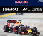 Il pilota australiano Daniel Ricciardo, secondo nel Grand Prix di Singapore 2016 con la sua Red Bull