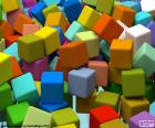 Cubi colorati. Un cubo o esaedro regolare, è un poliedro da sei facce quadrate