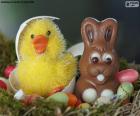 Pulcino e coniglietto di Pasqua