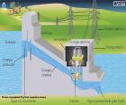 La centrale idroelettrica utilizza l'energia potenziale dell'acqua immagazzinata e la converte in energia elettrica. L'acqua, quando passa attraverso le turbine ad alta velocità, provoca un movimento rotatore che viene infine trasformato in energia elettrica per mezzo dei generatori