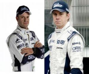 Rompicapo di Rubens Barrichello e Nicolas Hülkenberg, i piloti del team Williams F1
