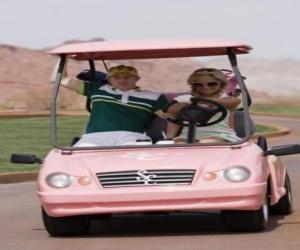 Rompicapo di Ryan Evans (Lucas Grabeel), Sharpay Evans (Ashley Tisdale) nel campo da golf car