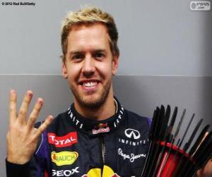 Rompicapo di Sebastian Vettel, campione del mondo di F1 2013, il quarto titolo mondiale
