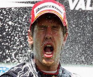 Rompicapo di Sebastian Vettel festeggia la sua vittoria a Valencia Gran Premio d'Europa (2010)