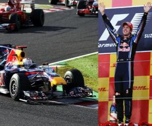 Rompicapo di Sebastian Vettel festeggia la sua vittoria nel Gran Premio del Giappone (2010)