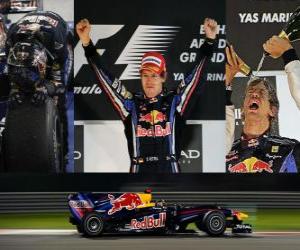 Rompicapo di Sebastian Vettel festeggia la sua vittoria nel Gran Premio di Abu Dhabi (2010)