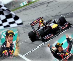 Rompicapo di Sebastian Vettel festeggia la sua vittoria al Gran Premio della Malesia (2011)